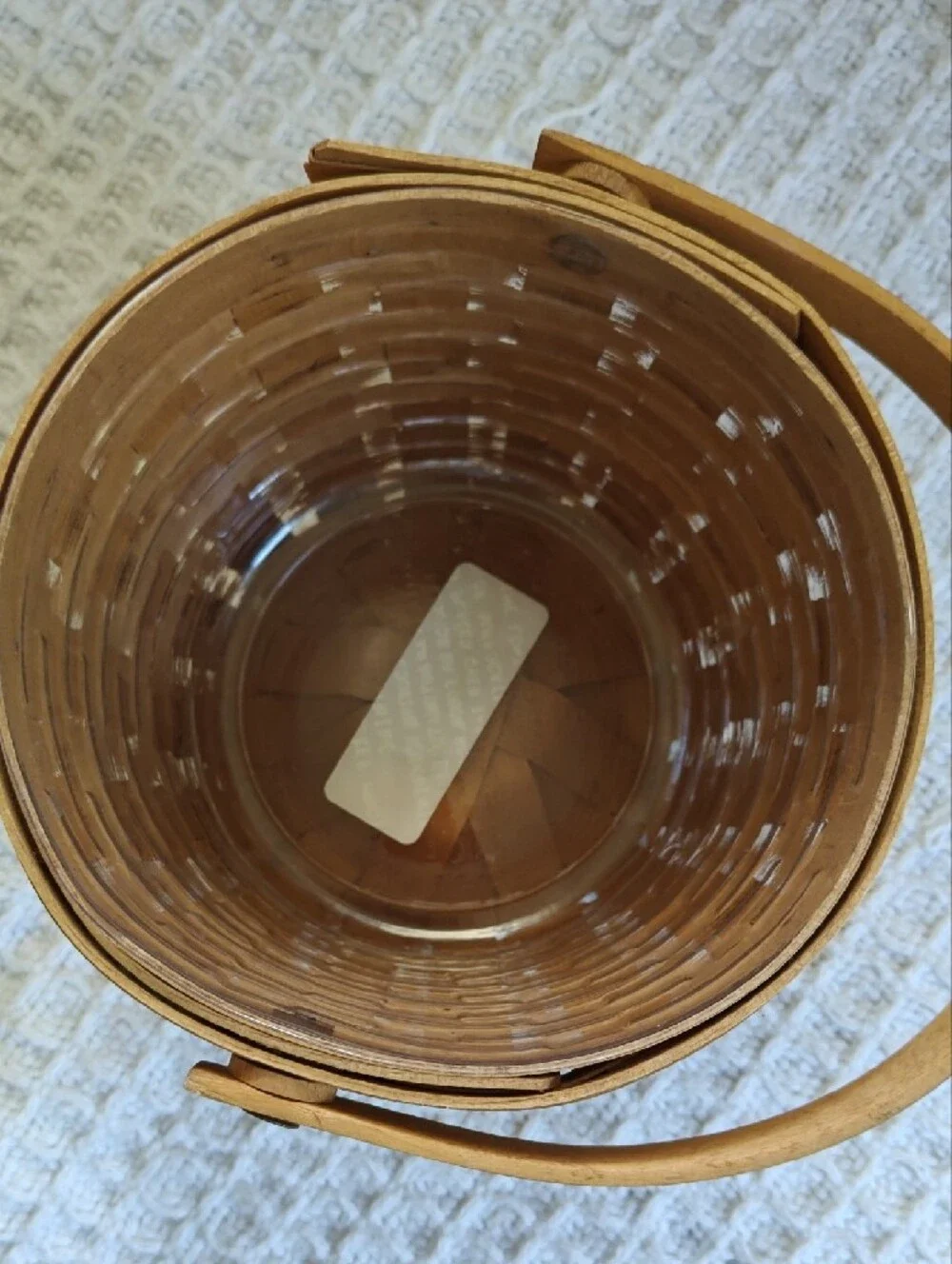Longaberger Small Round Fruit Basket with Handle and Liner